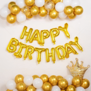 JMD Events Golden-White Birthday Decoration Kit