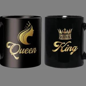 JMD Events Printed King Queen Ceramic Coffee Mug, For Gifting