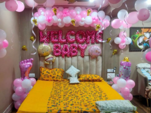 Pink and White Welcome Baby Decoration
