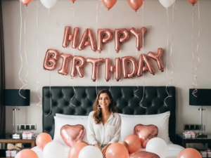 Rose Gold Birthday Room Decoration