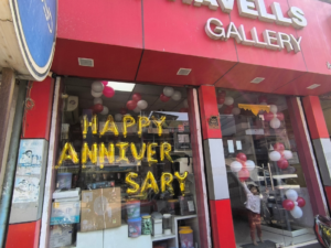 Havells Gallery Anniversary Celebration Corporate Balloon Decoration – Red & White Theme