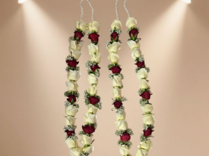 Varmala Classic E-302 White & Red Rose Garland