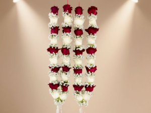 Varmala – E303 Premium Red & White Rose Garland