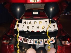Car Boot Birthday Surprise Decoration with Photo Clips & Balloons – JMD Events Gwalior
