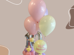 Pastel Anniversary Balloon Bouquet with Number Foil