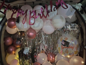 Luxury Rose Gold Birthday Car Boot Surprise Decoration