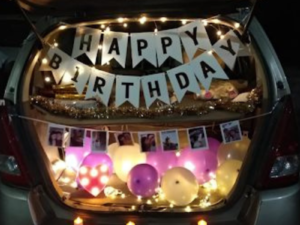 Romantic Photo-Themed Birthday Car Boot Surprise Decoration